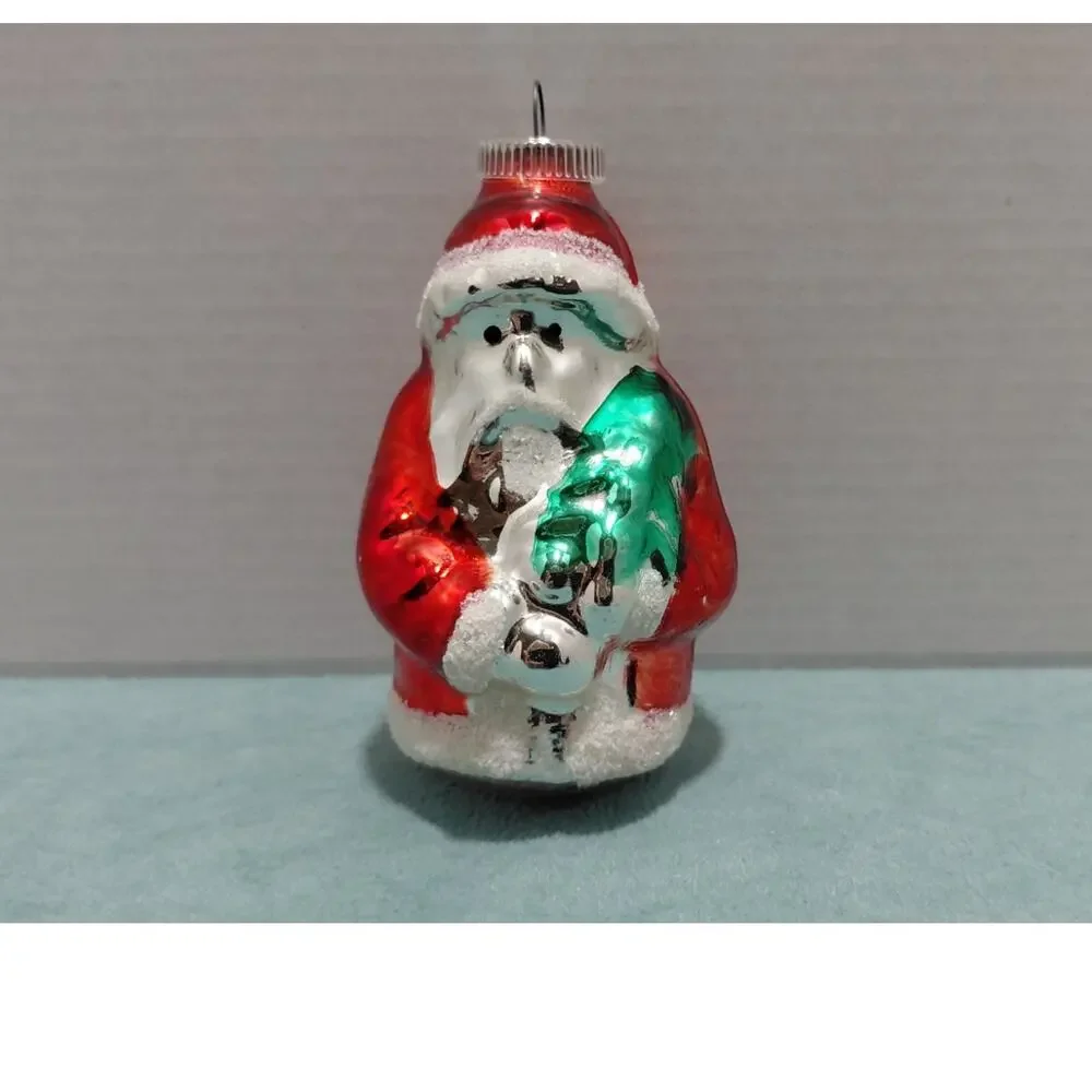 Vintage Blown Glass Christmas Ornament Santa Claus West Germany